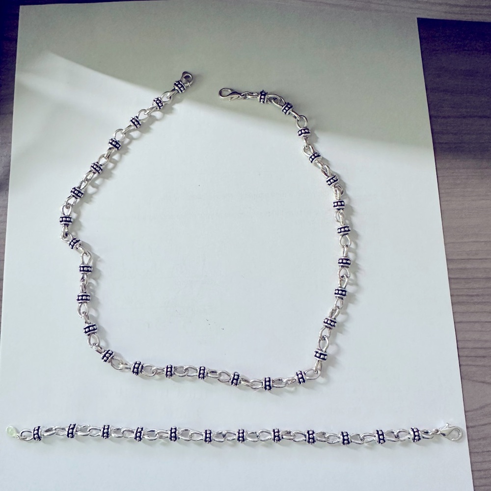 Premier Design Silver Toned Fancy Link Lauren Necklace -and Bracelet
